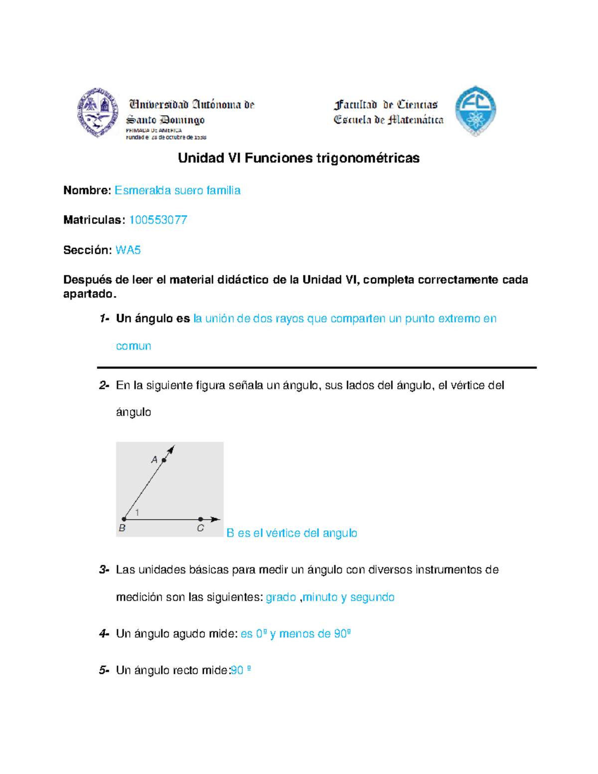Completa y comprende Unidad 6 - Unidad VI Funciones trigonométricas ...