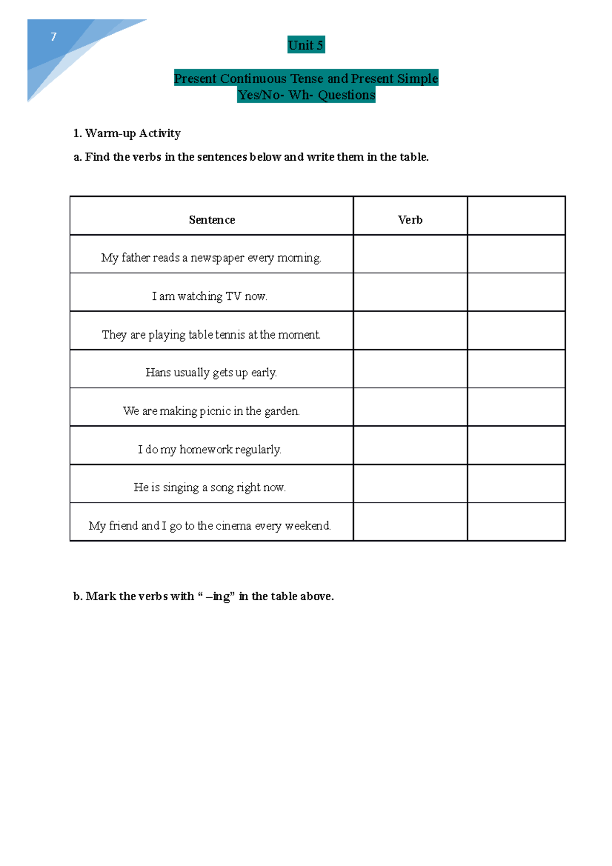 207-89 - fvdeuuh*0h - Unit 5 Present Continuous Tense and Present ...