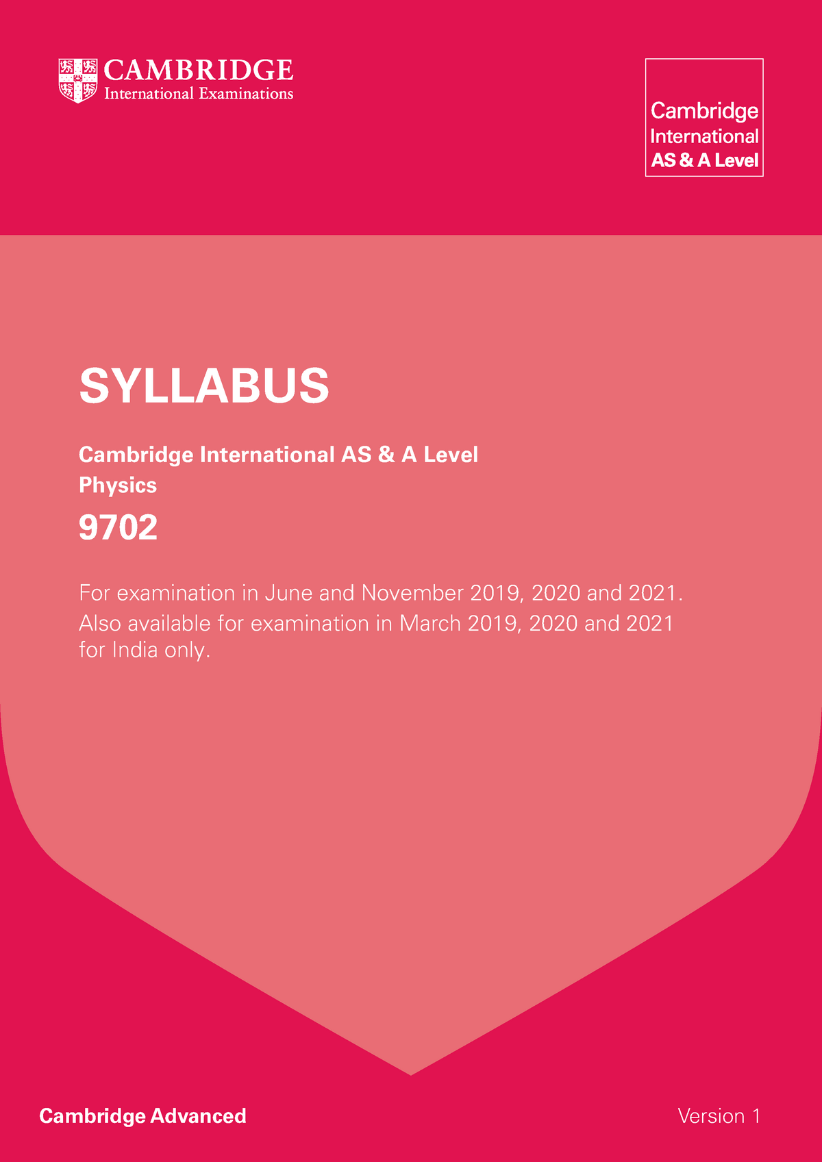 2021 9702 syllabus physics cambridge SyllabuS Cambridge International
