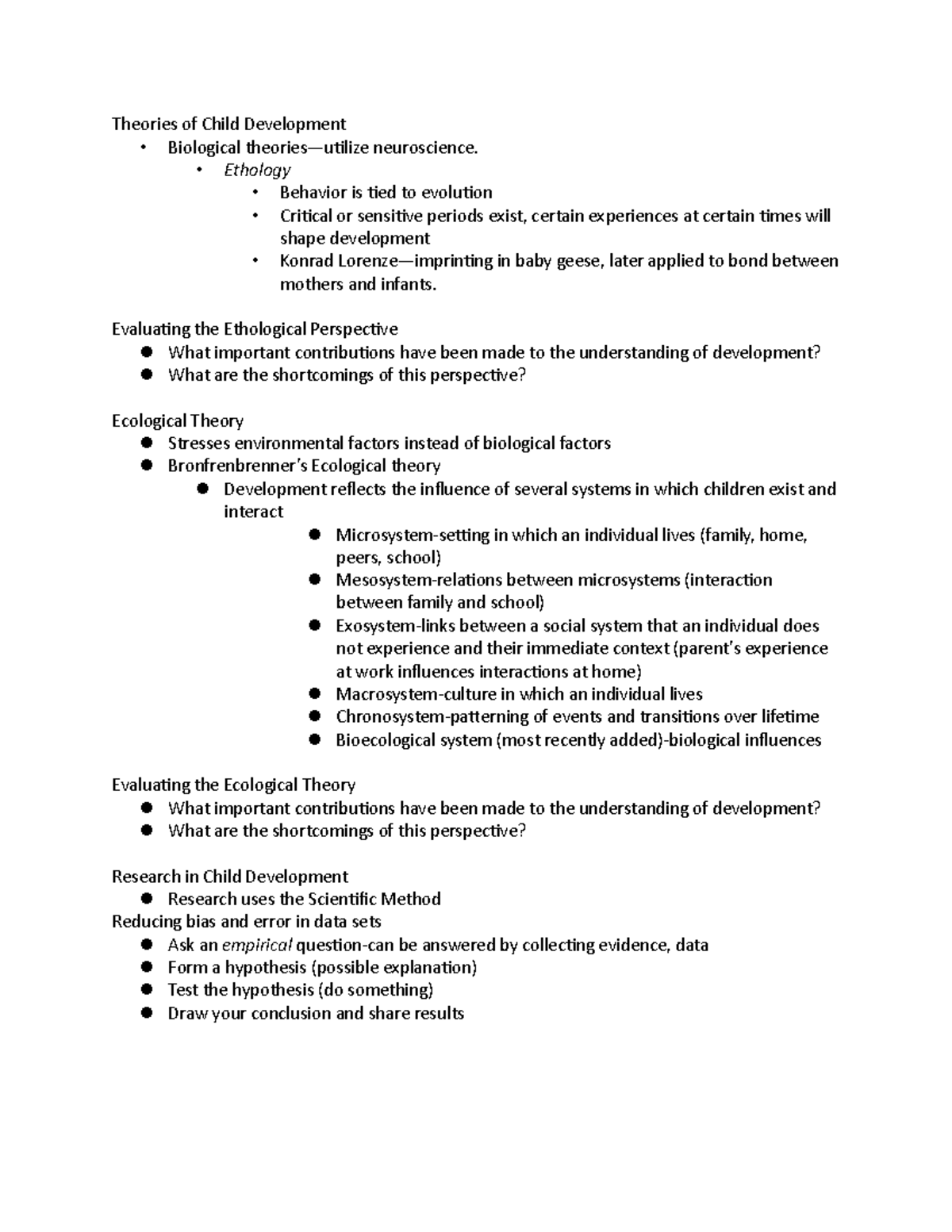 Theories of Child Development - Ethology - Behavior is tied to ...