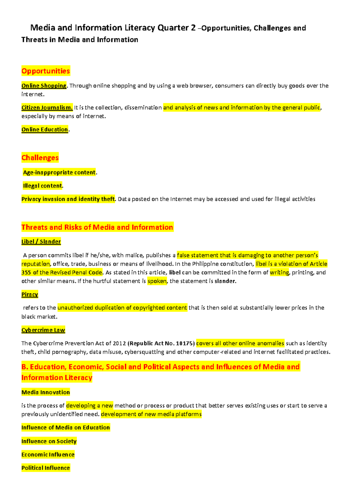 2ND Q. Reviewer - MIL - N/A - Media and Information Literacy Quarter 2 ...