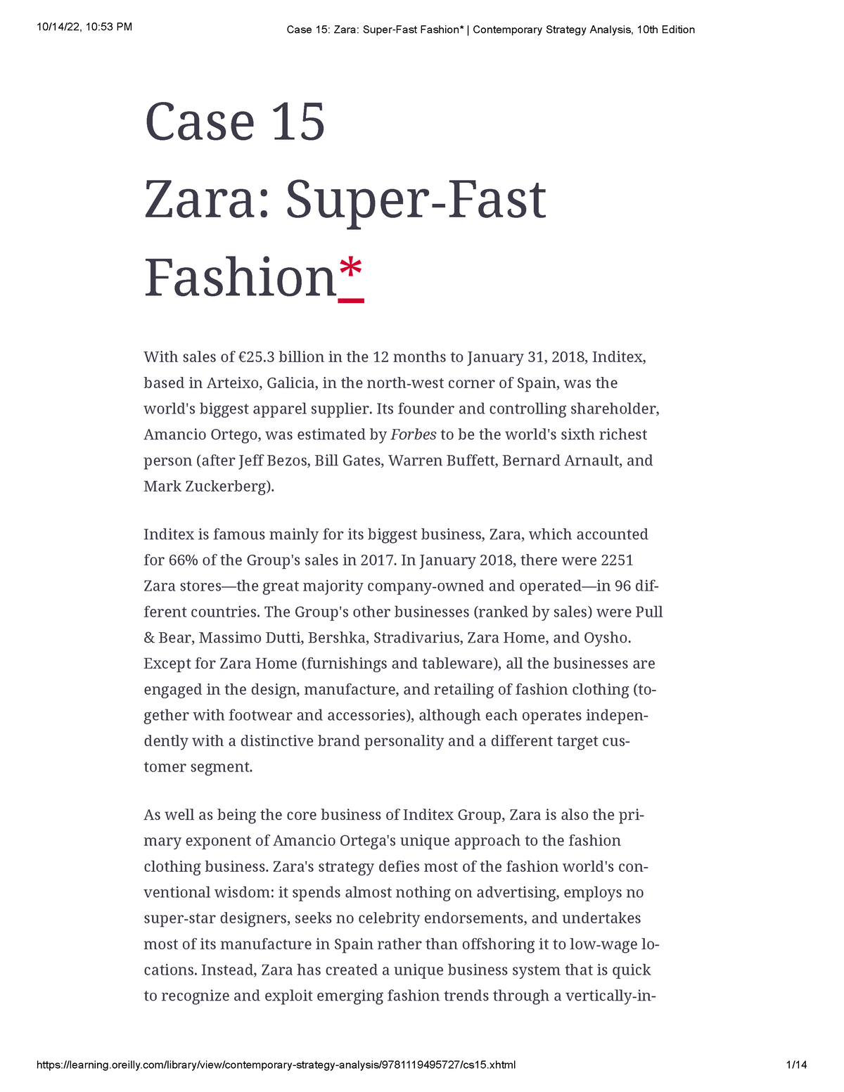 Case 4 Zara Super‐Fast Fashion Contemporary Strategy Analysis, 10th ...