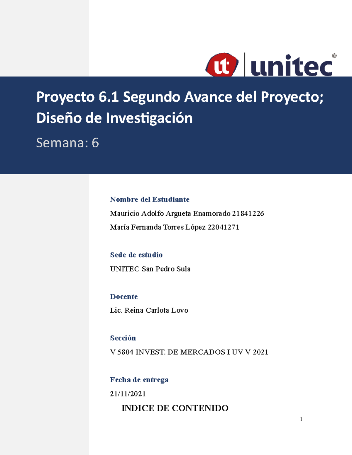 Proyecto 6.1 Segundo Avance Del Proyecto; Diseño De Investigación ...