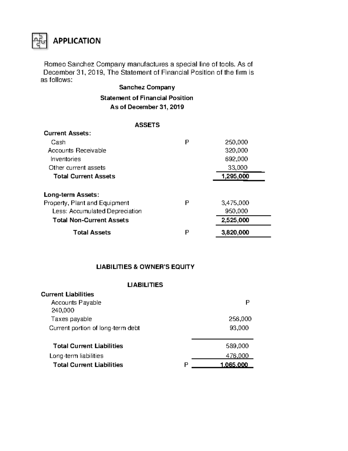 Financial Management M3 Lesson 2 Application - USeP - Studocu