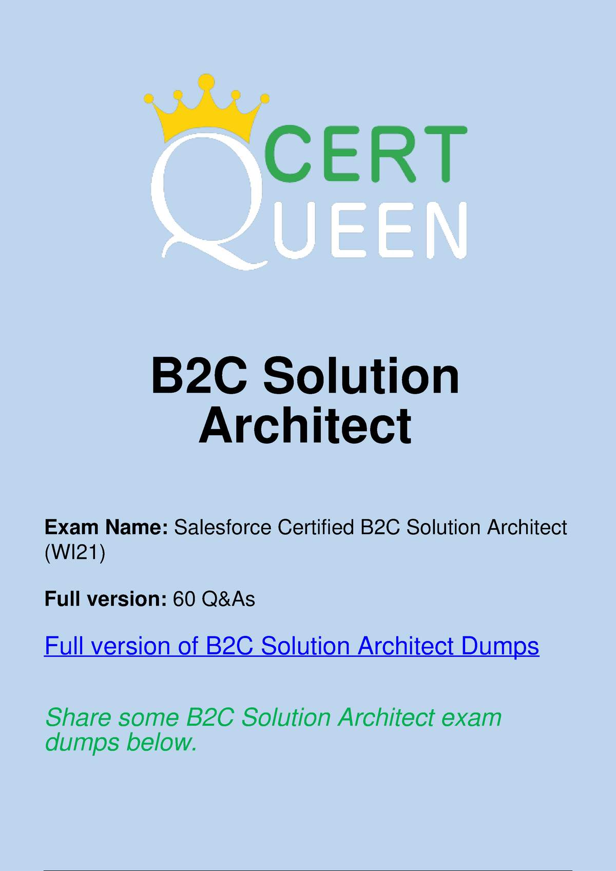 Certification B2C-Solution-Architect Torrent