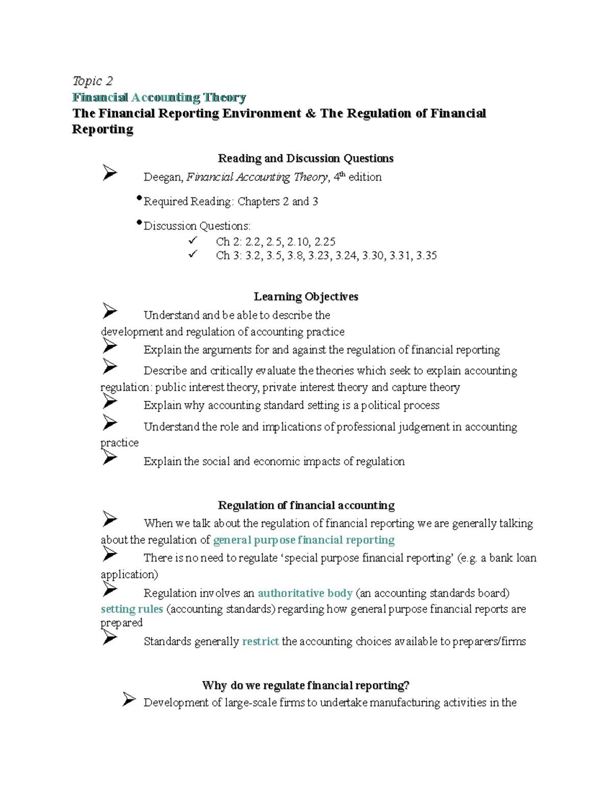 CAP Topic 2 Slides - Topic 2Topic 2 Financial Accounting Theory ...