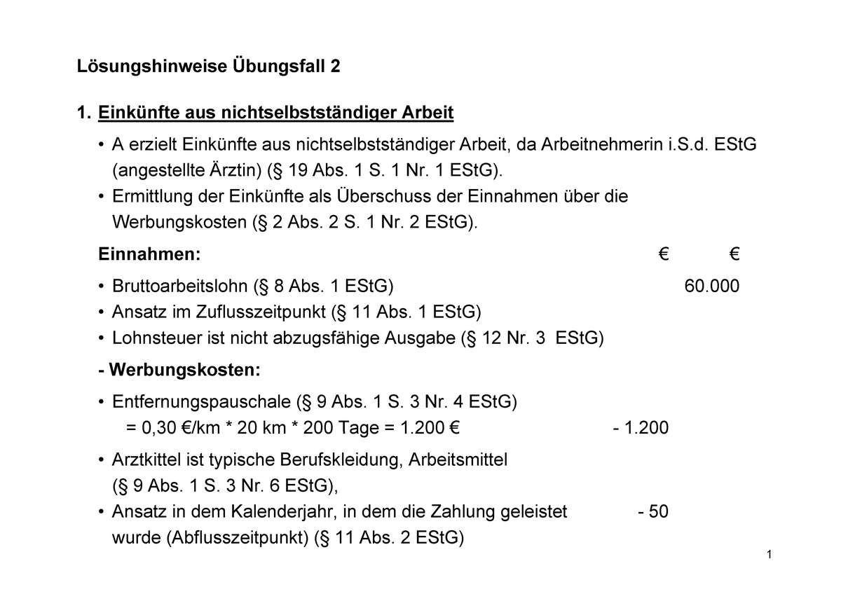 Betriebliche Steuerlehre Lösung Übungsfall 2 - Lösungshinweise ...