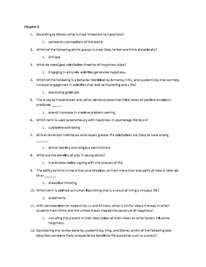 Positive psych practice test with answers chapters 1-5 - Chapter 1 1 ...