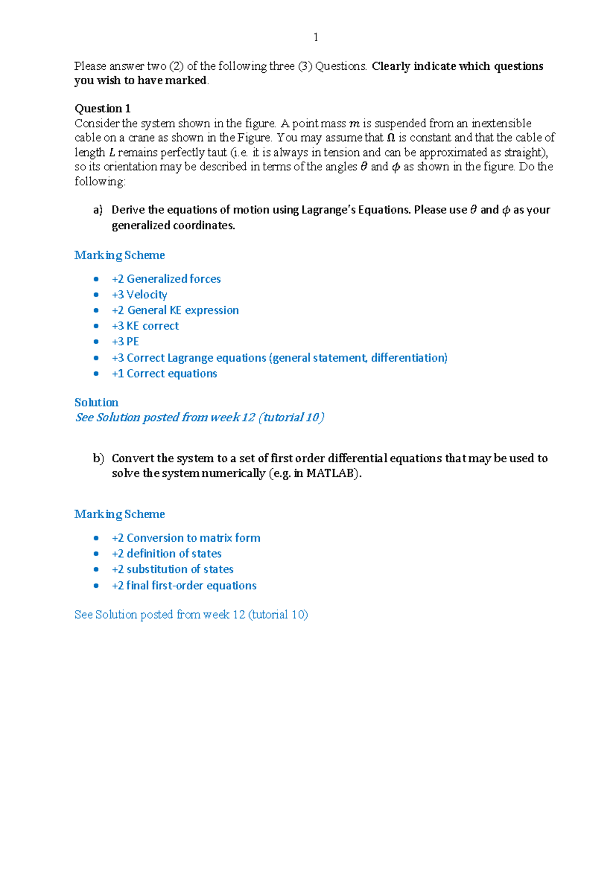 2022se2 practice exam - Final Answers - 1 Please answer two (2) of the ...