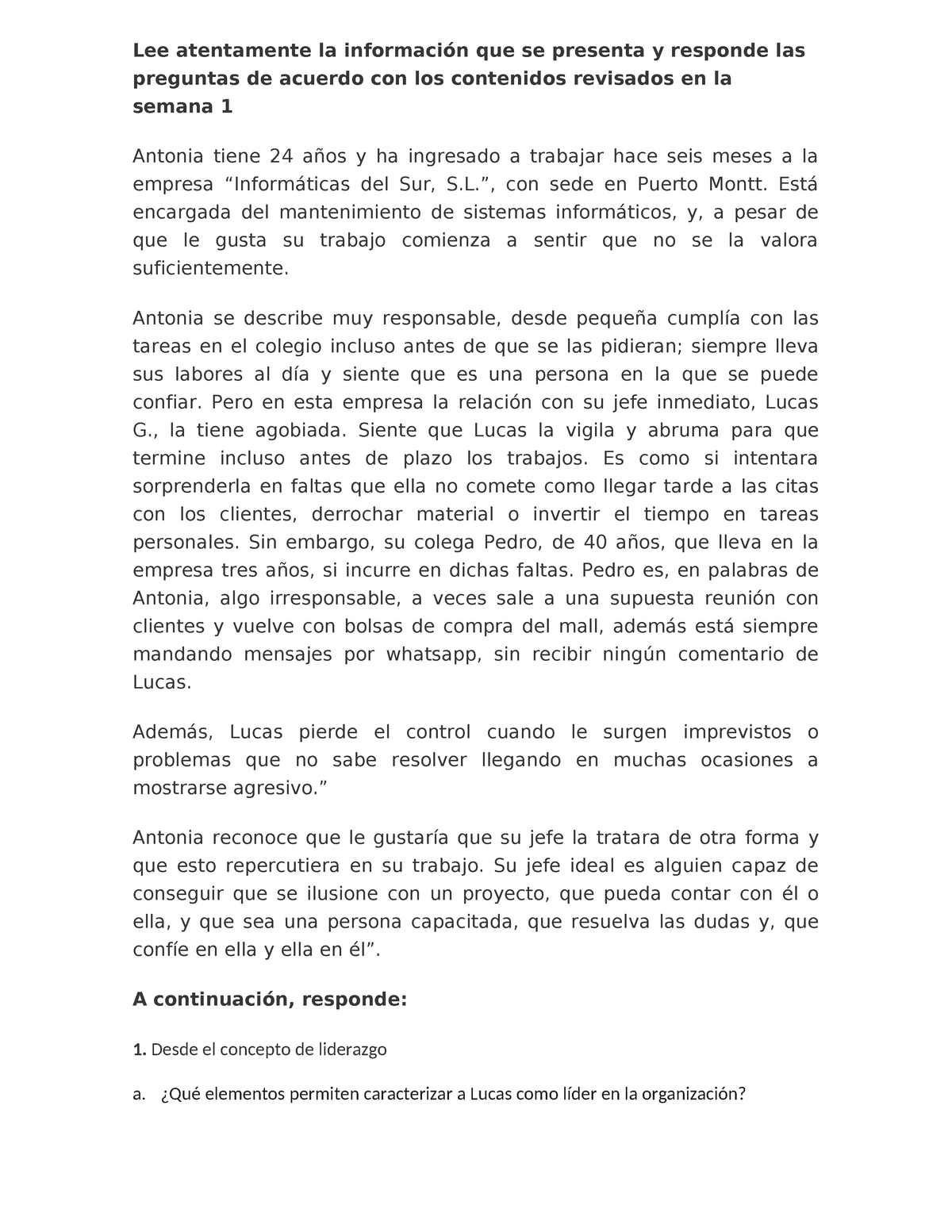 Foro 1 Liderazgo Y Trabajo En Equipo Lee Atentamente La Información Que Se Presenta Y Responde 5071