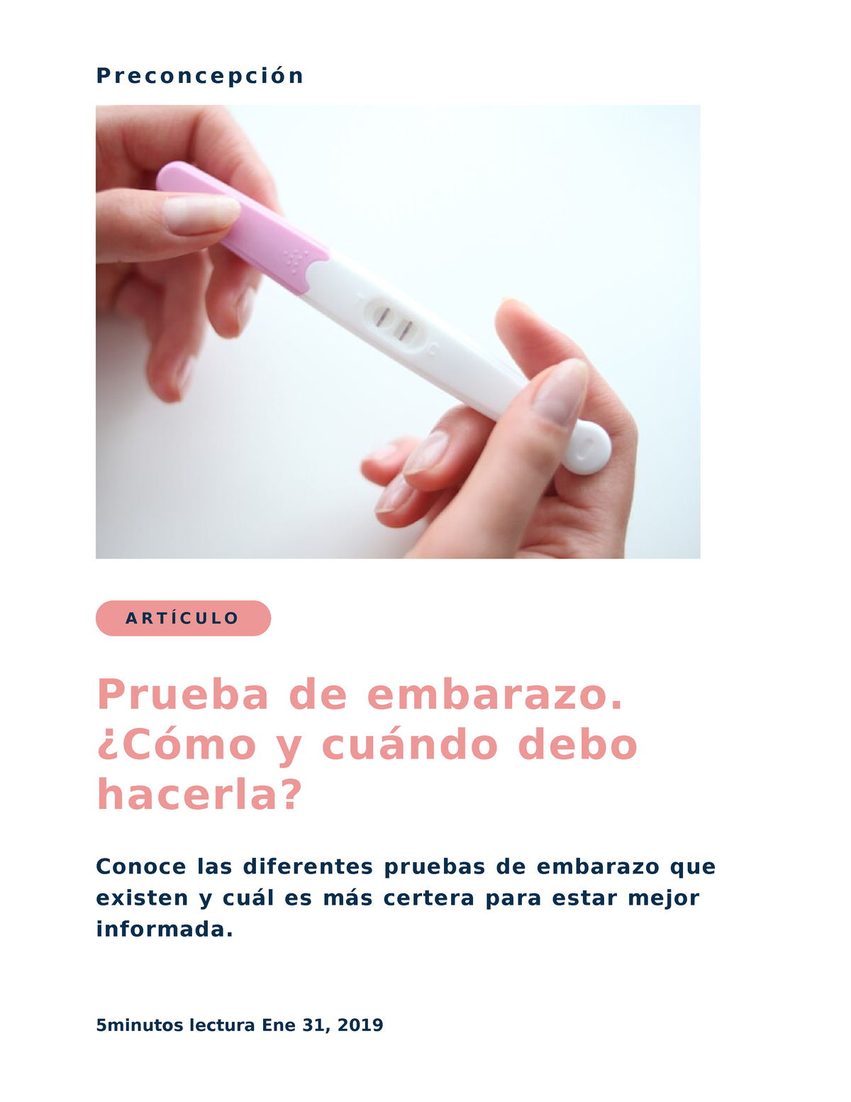 Prueba De Embarazo Como Y Cuando Debo Hacerla Prueba De Embarazo ¿cómo Y Cuándo Debo Hacerla 6409