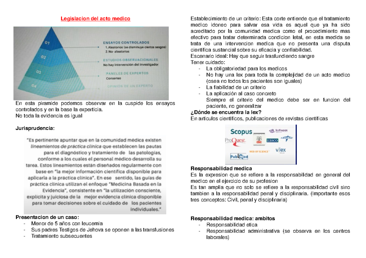 Legislacion Del Acto Medico Studocu