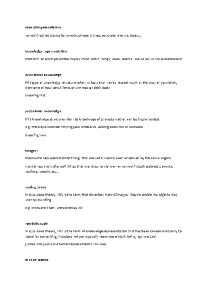 Mental models - Lecture notes - mental models knowledge structures that ...
