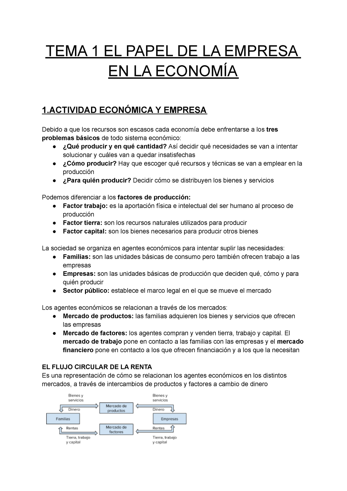 TEMA 1 EL Papel DE LA Empresa - TEMA 1 EL PAPEL DE LA EMPRESA EN LA ...