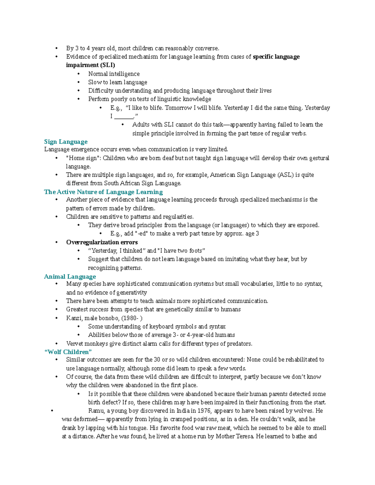 Cognitive psych notes16 By 3 to 4 years old, most children can