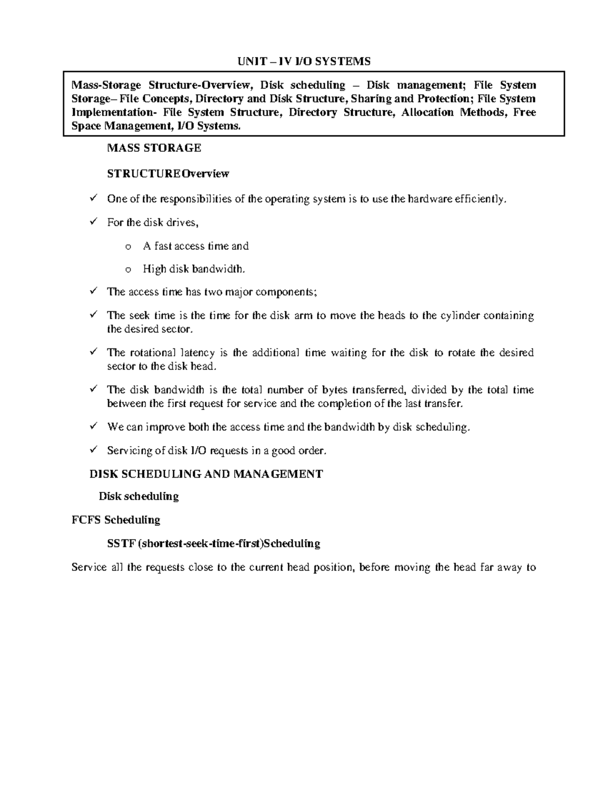 Cs 8493 os unit 4 notes operating systems cs8493 operating systems