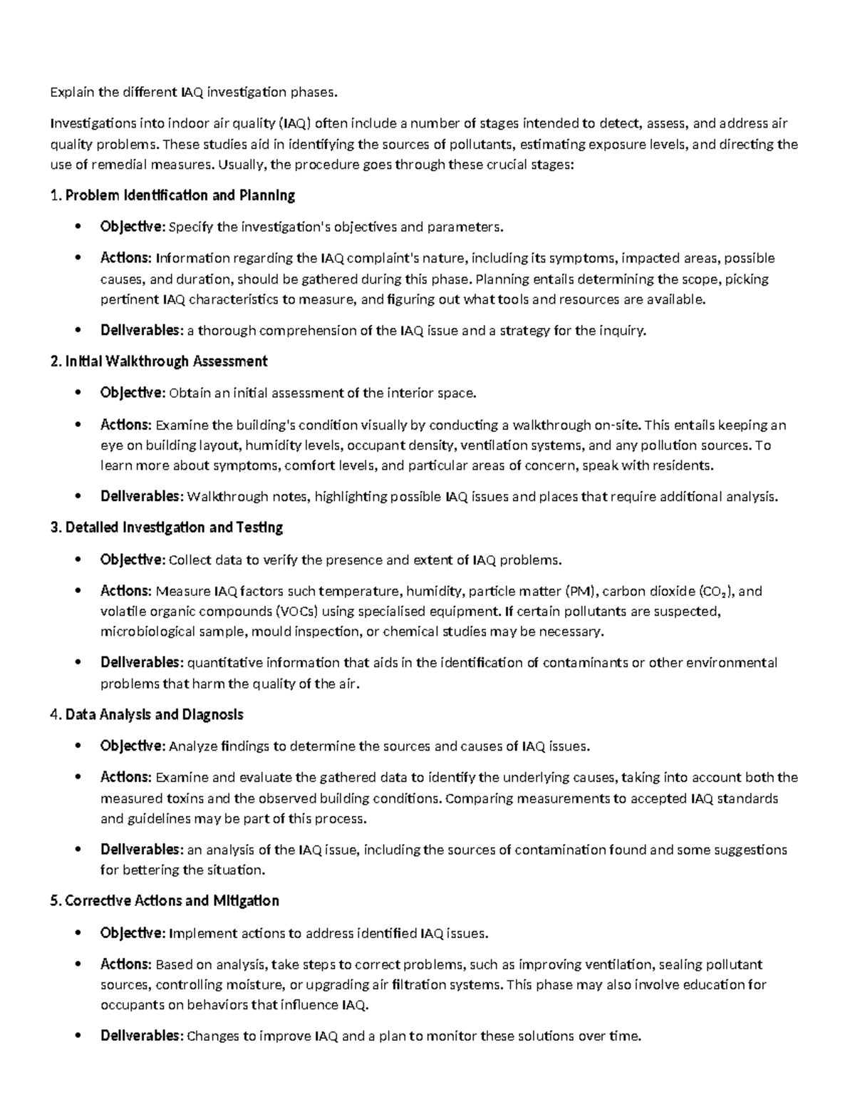 Tutorial BSR551 - submit - Explain the different IAQ investigation ...