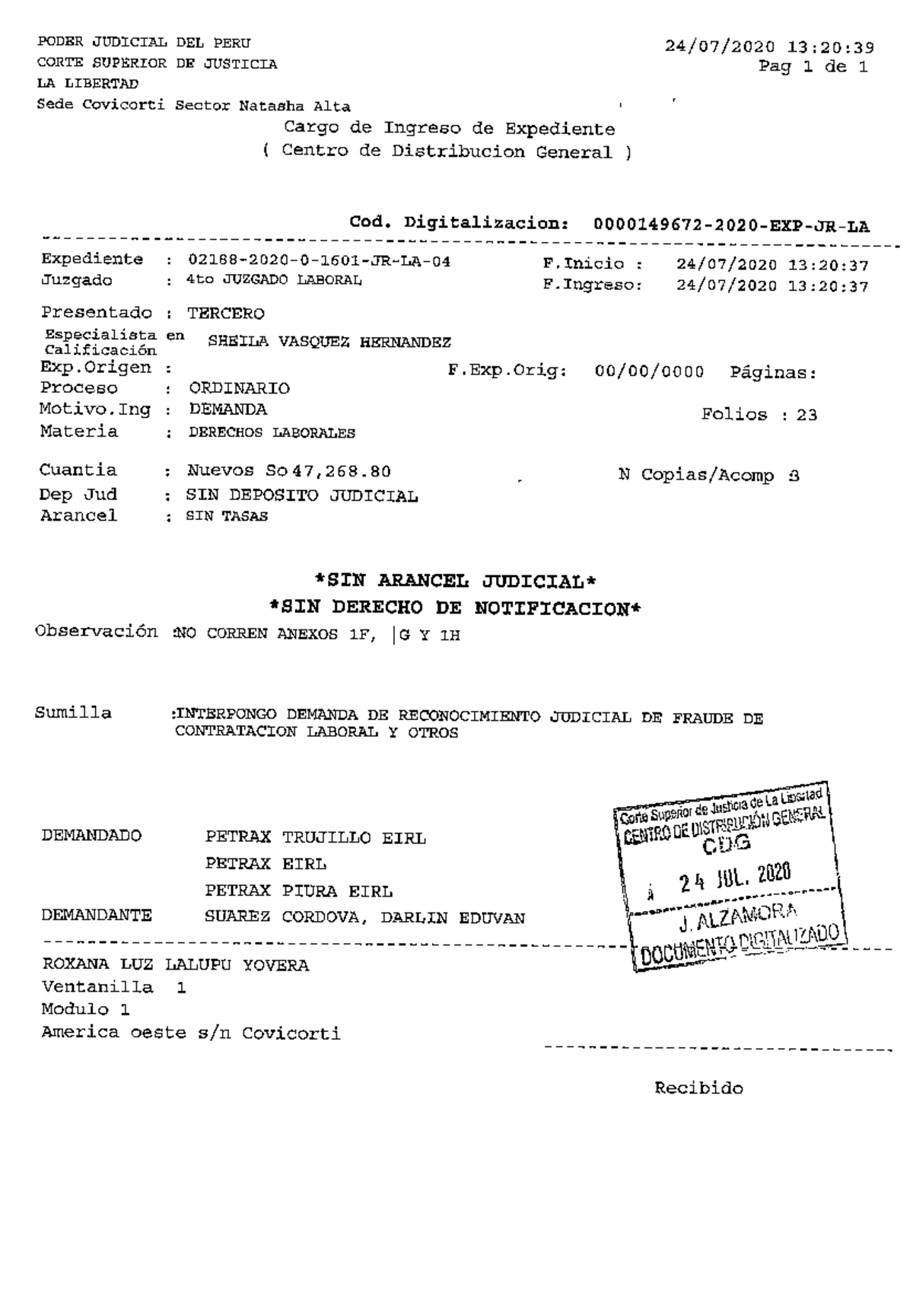 MODELO DE ESCRITO DE DEMANDA POR BENFICIOS SOCIALES - PODER JUDICIAL ...