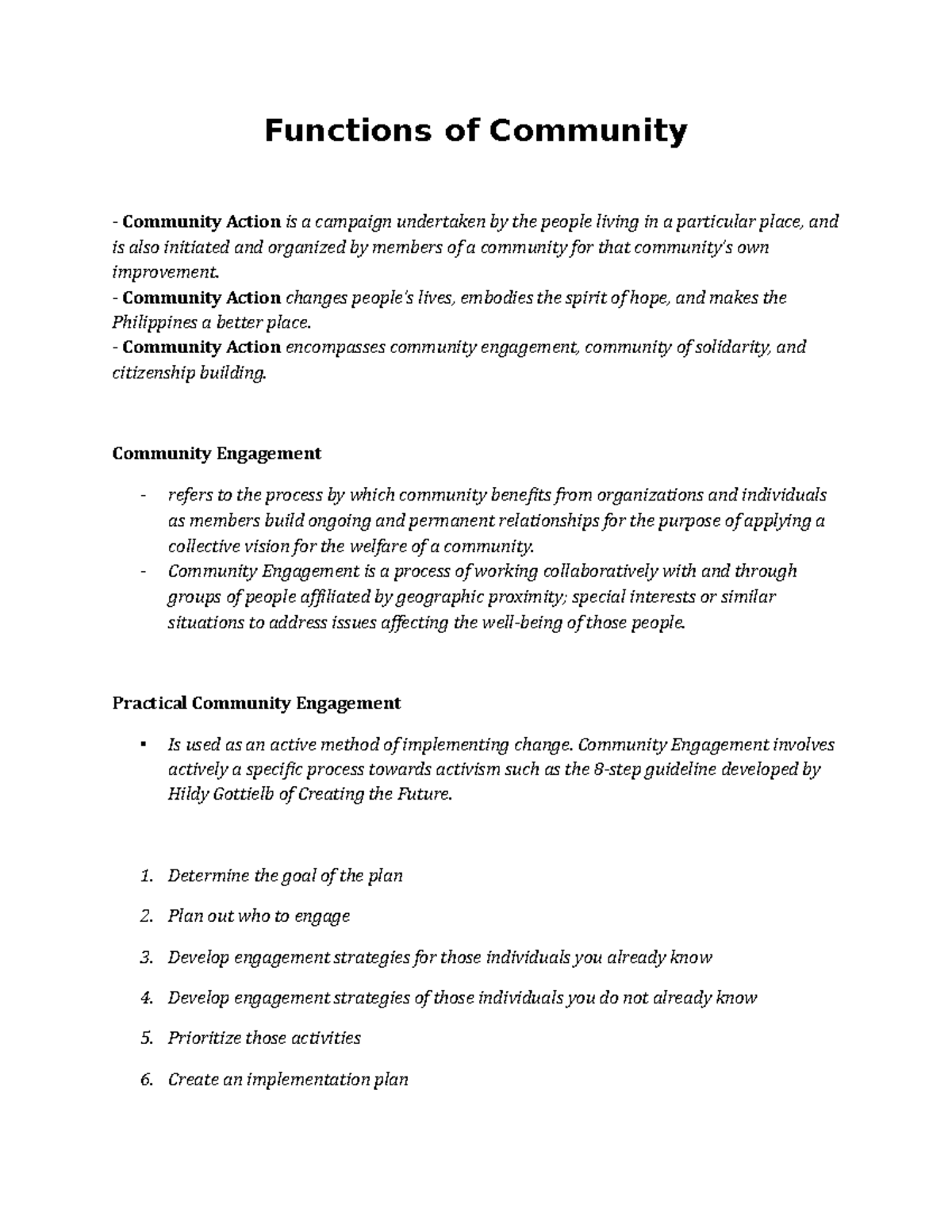 5 Functions Of Community And Describe Each