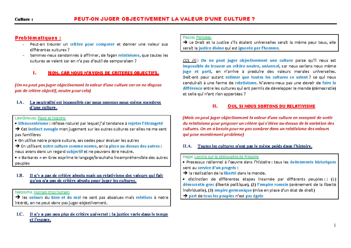 Philo a culture peut-on-juger-objectivement-la-valeur-dune-culture - 1 ...