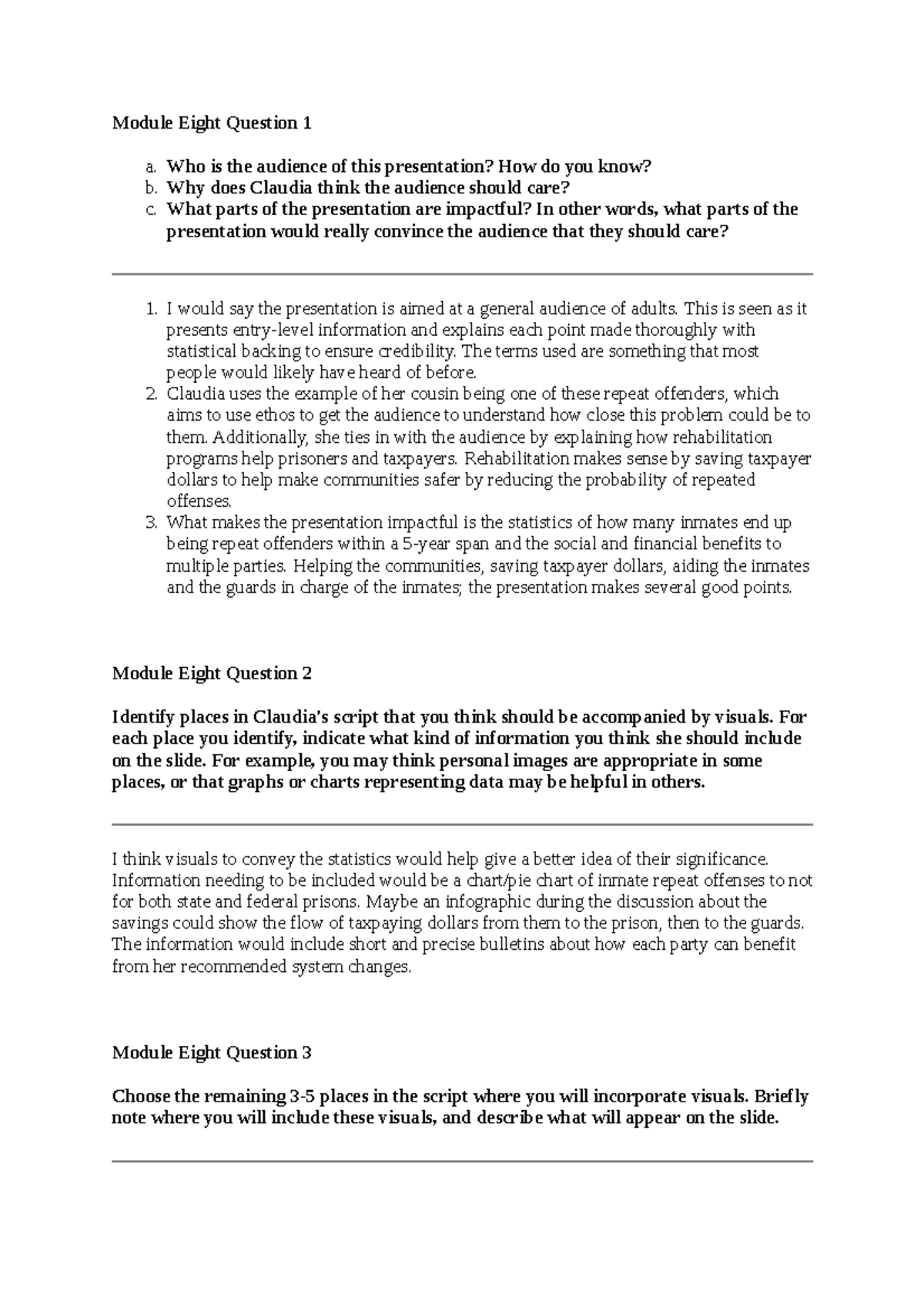 SCS 200 Module 8 Short Responses - Module Eight Question 1 A. Who Is ...