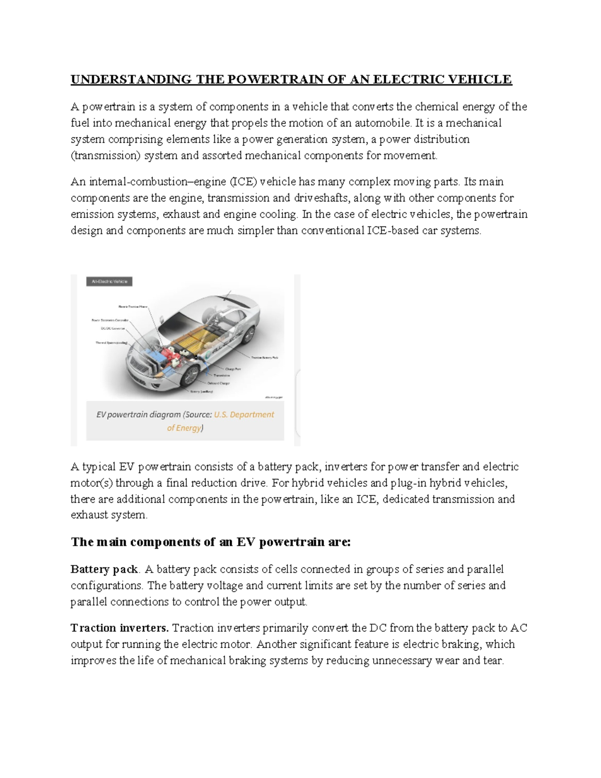 A power -WPS Office - UNDERSTANDING THE POWERTRAIN OF AN ELECTRIC ...