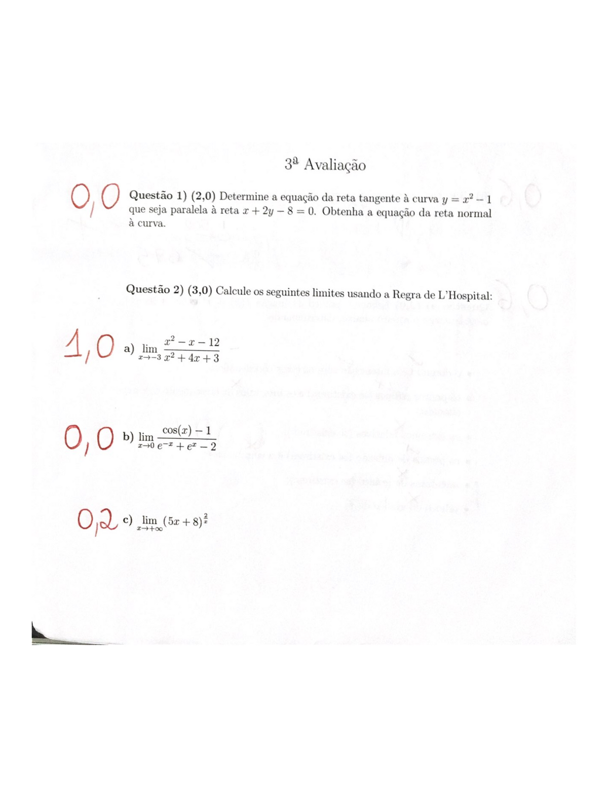 Avaliação Calculo I Cálculo Diferencial e Integral I Studocu