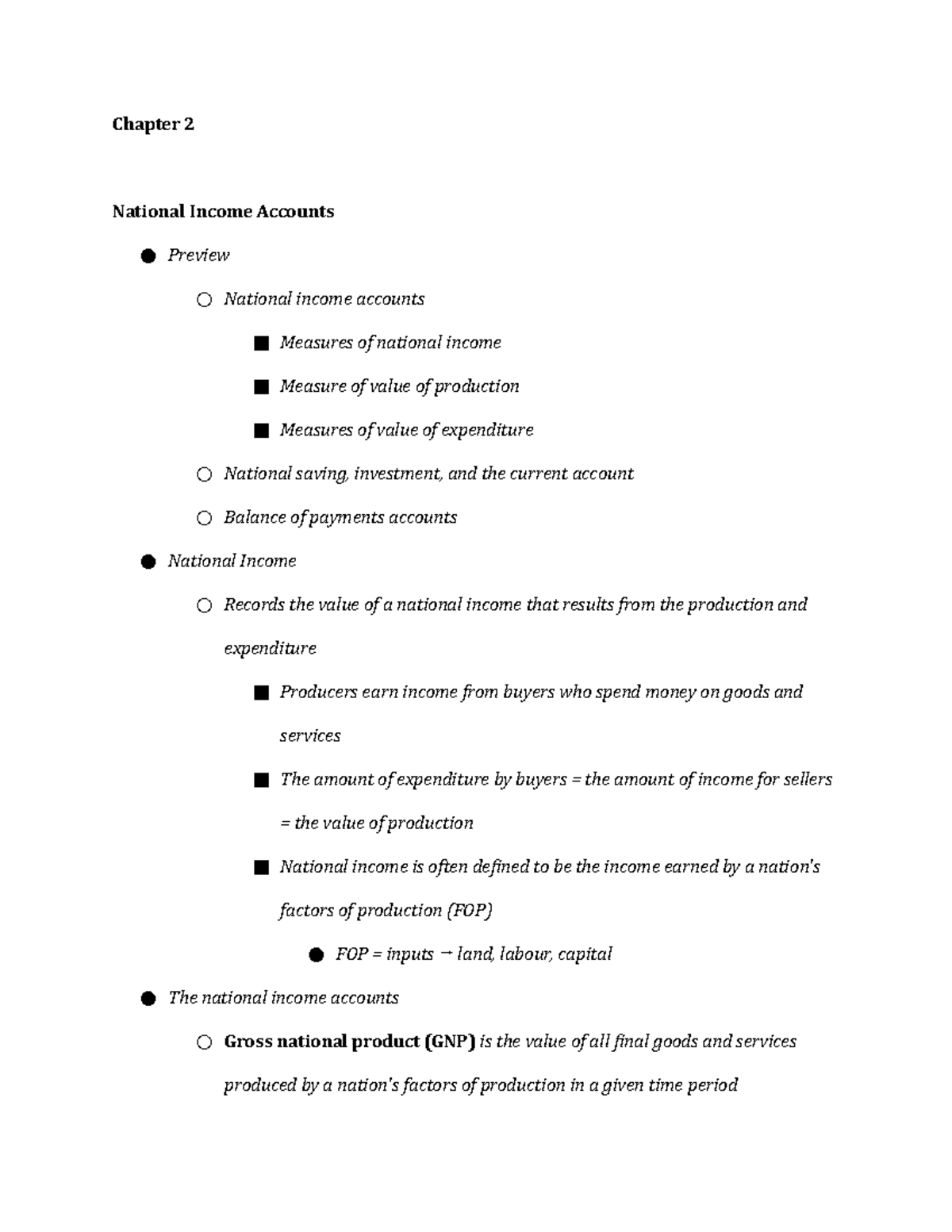 National Income Accounts - Chapter 2 National Income Accounts Preview ...