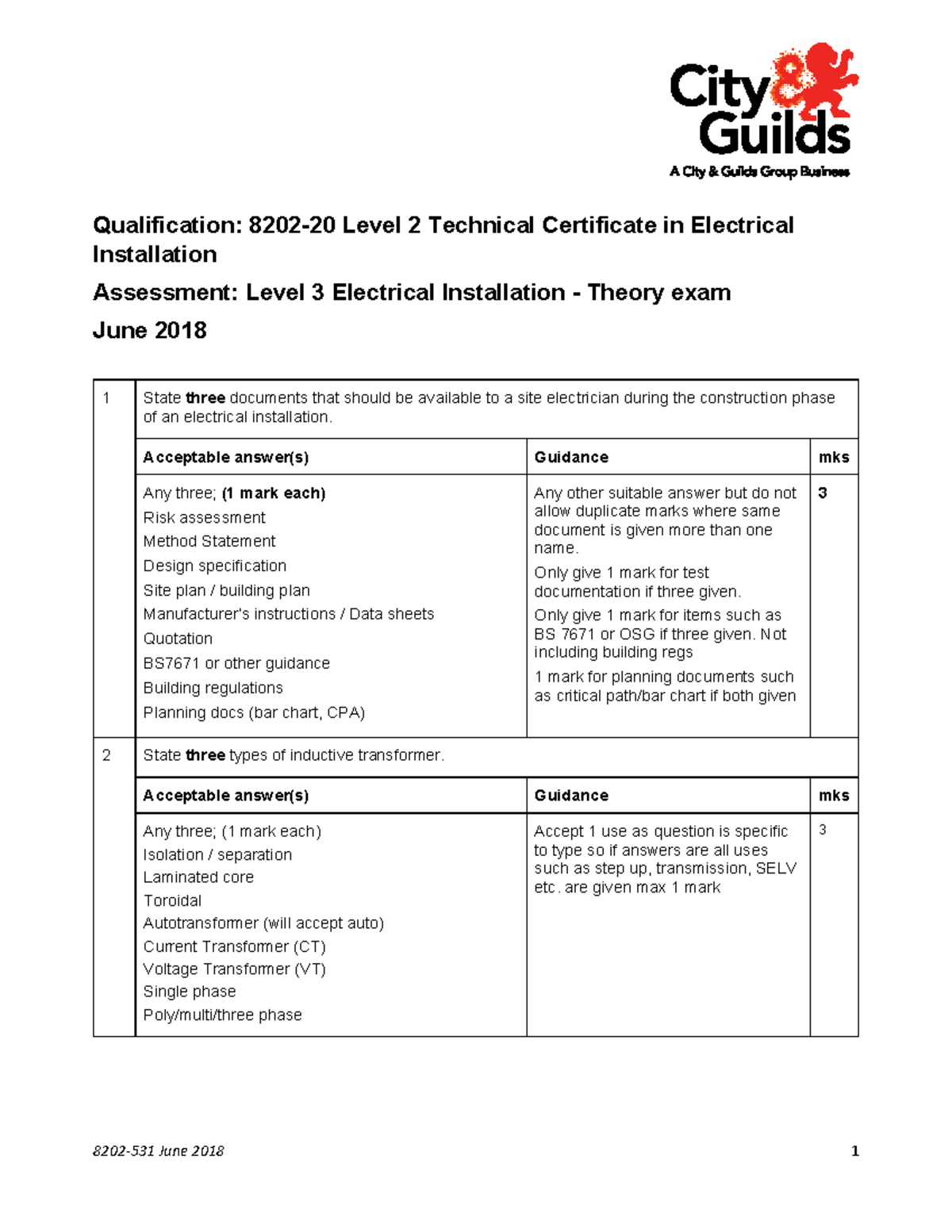 8202531 electrical theory exam mark scheme summer 2018pdf