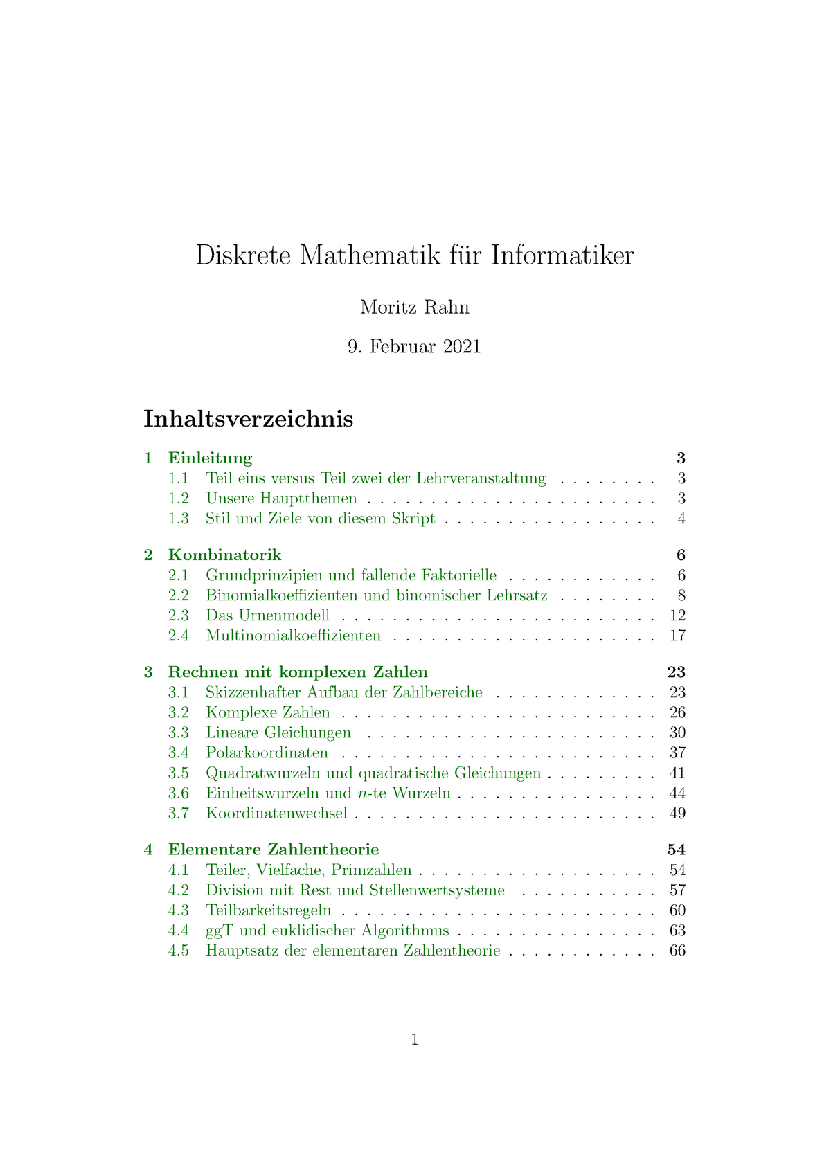 Vorlesungbegleitendes Skript Diskrete Mathematik WS 2019 / 2020 - Uni ...