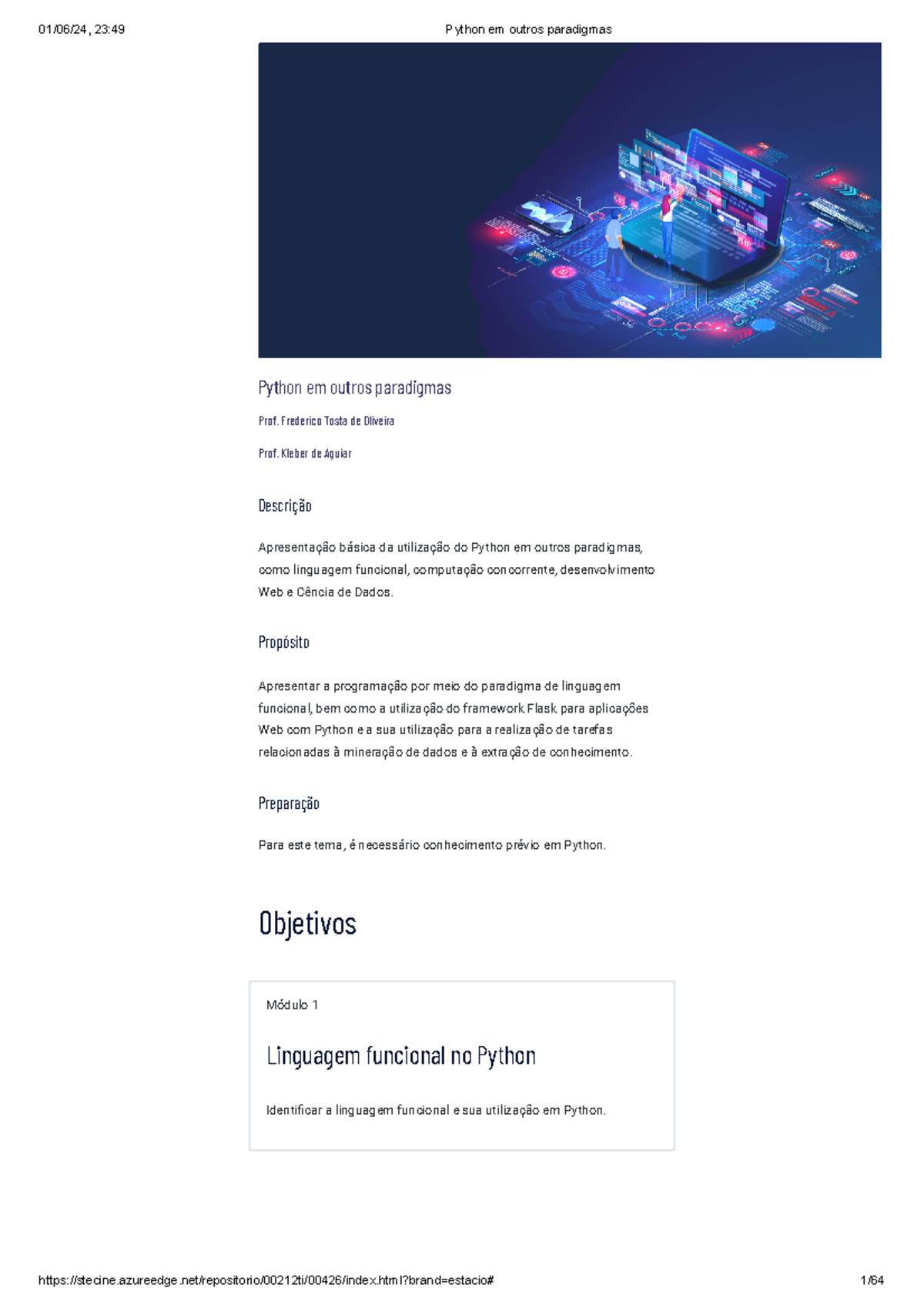Tema 6 Python em outros paradigmas - Python em outros paradigmas Prof ...
