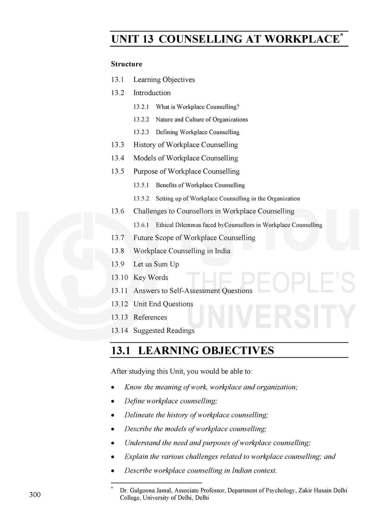 Unit-13 - Unit 13 - 300 Areas Of Application Of Counselling UNIT 13 ...