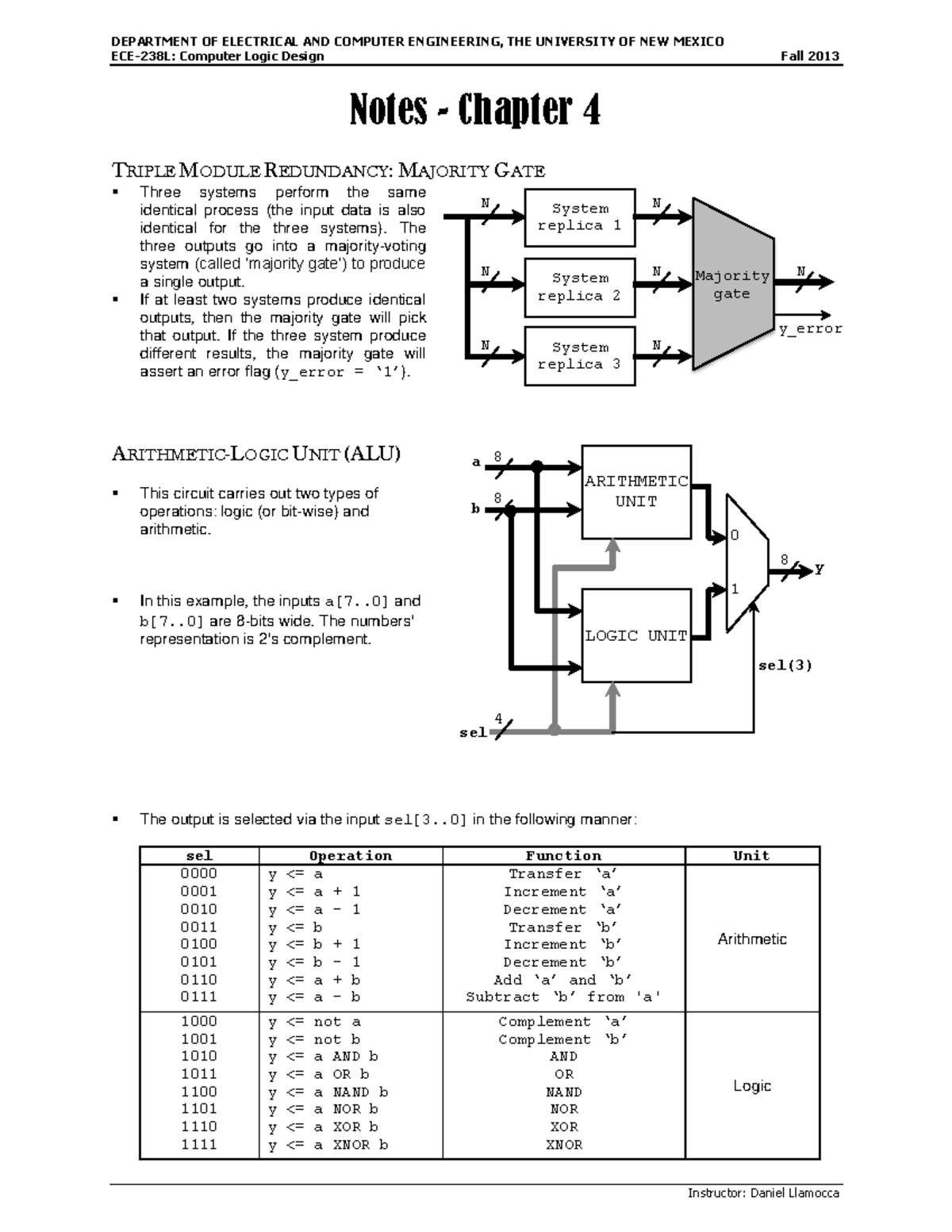 Notes - Lecture - Chapter 4 - DEPARTMENT OF ELECTRICAL AND COMPUTER ...
