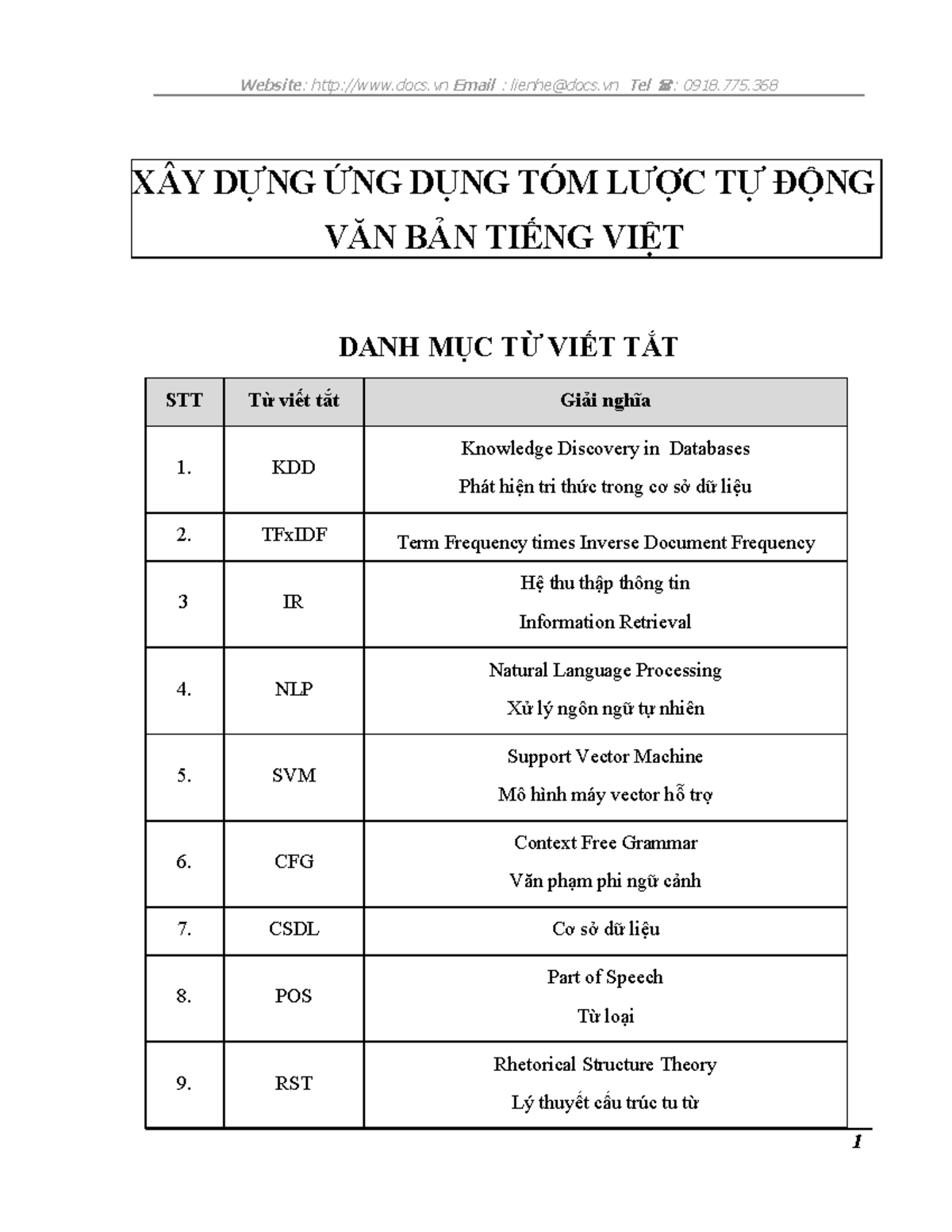  123doc xay dung ung dung tom luoc tu dong van ban tieng viet x y