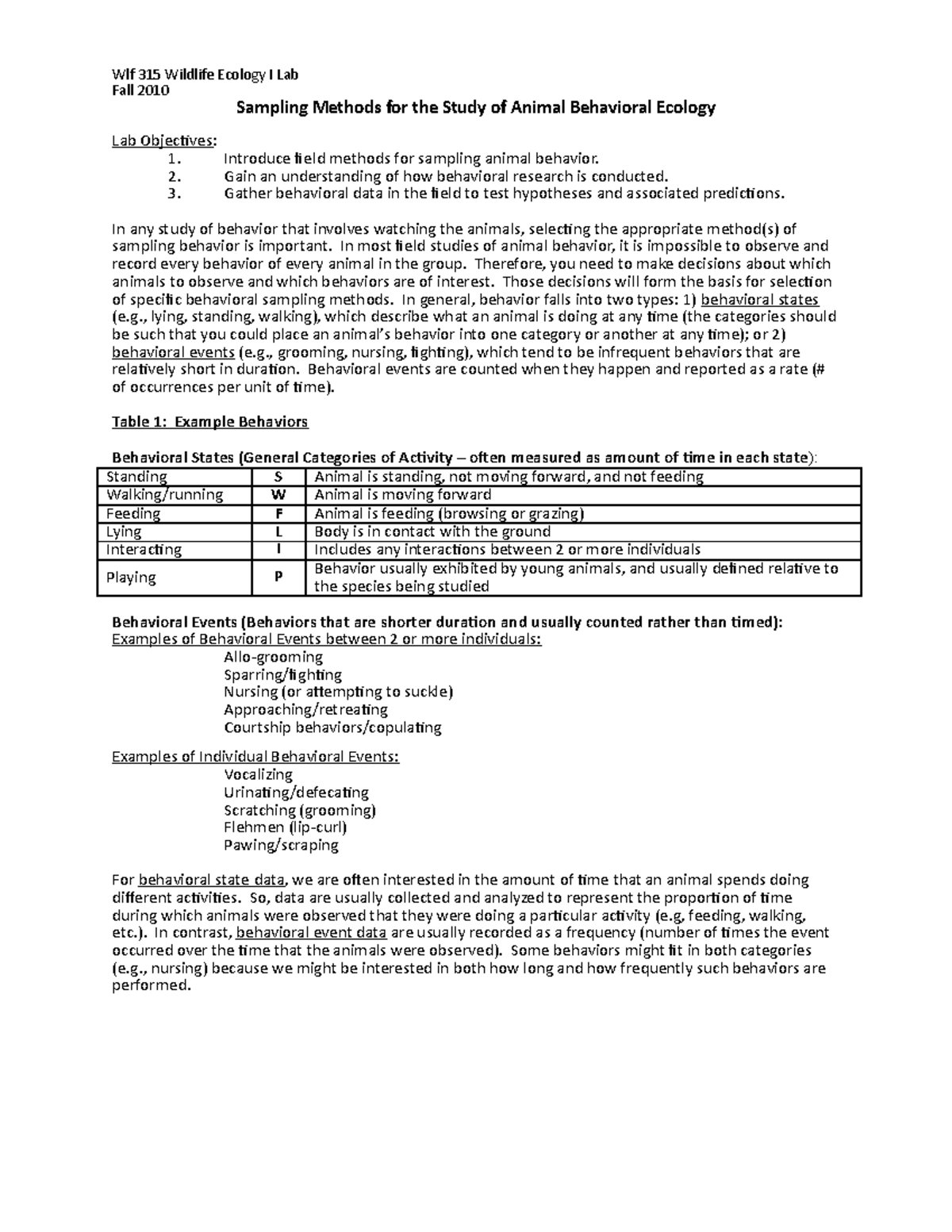 behavioral-ecol-lab-10-lab-work-wlf-315-wildlife-ecology-i-lab-fall