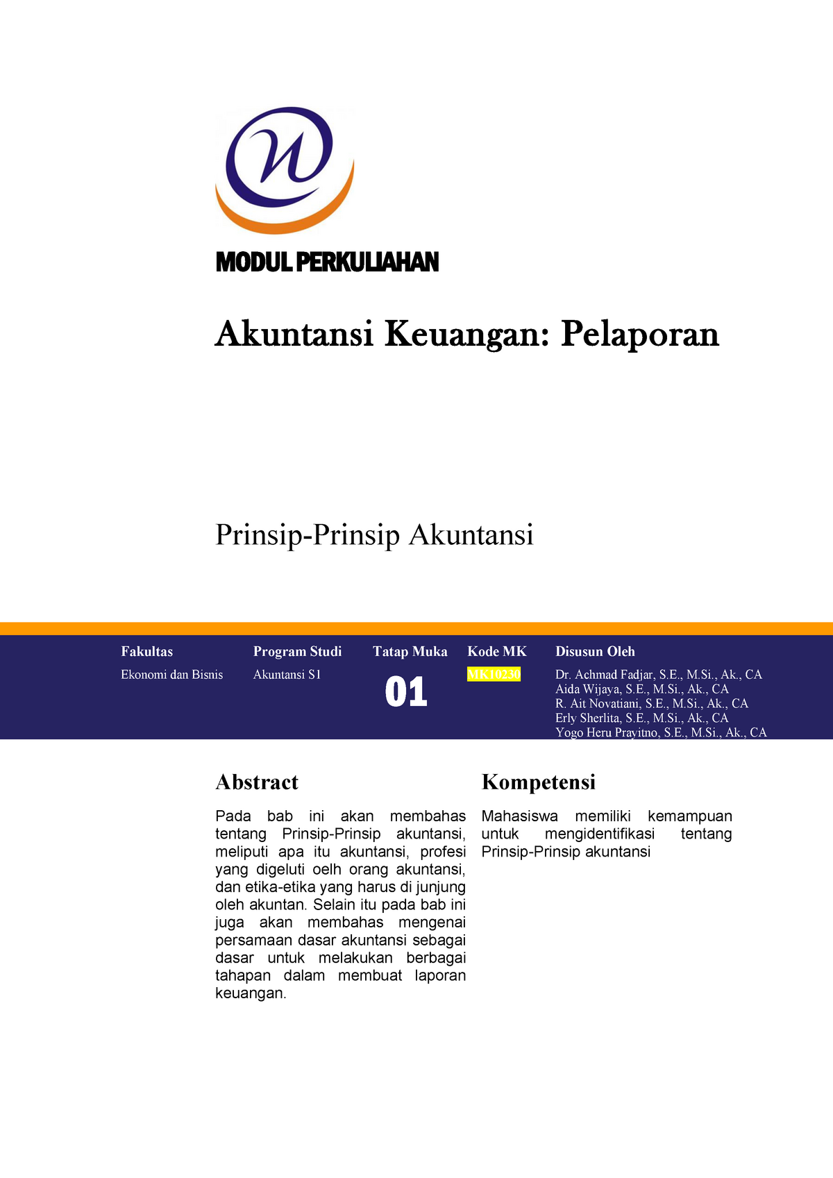 Modul Minggu KE 1 Prinsip Akuntansi Lingkungan Akuntansi - MODUL ...