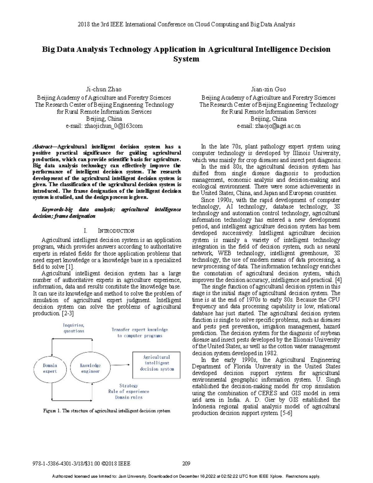 Big data analysis technology application in agricultural intelligence ...