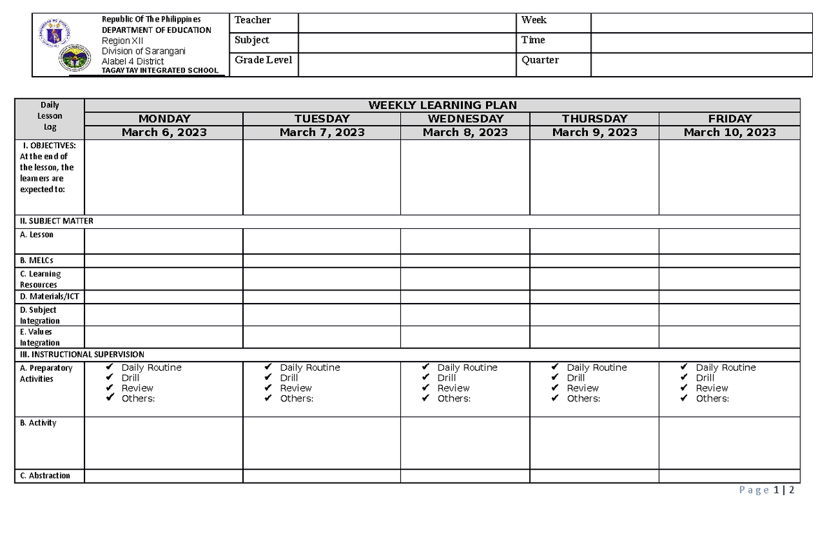 Lesson-Plan-4As - none - Republic Of The Philippines DEPARTMENT OF ...