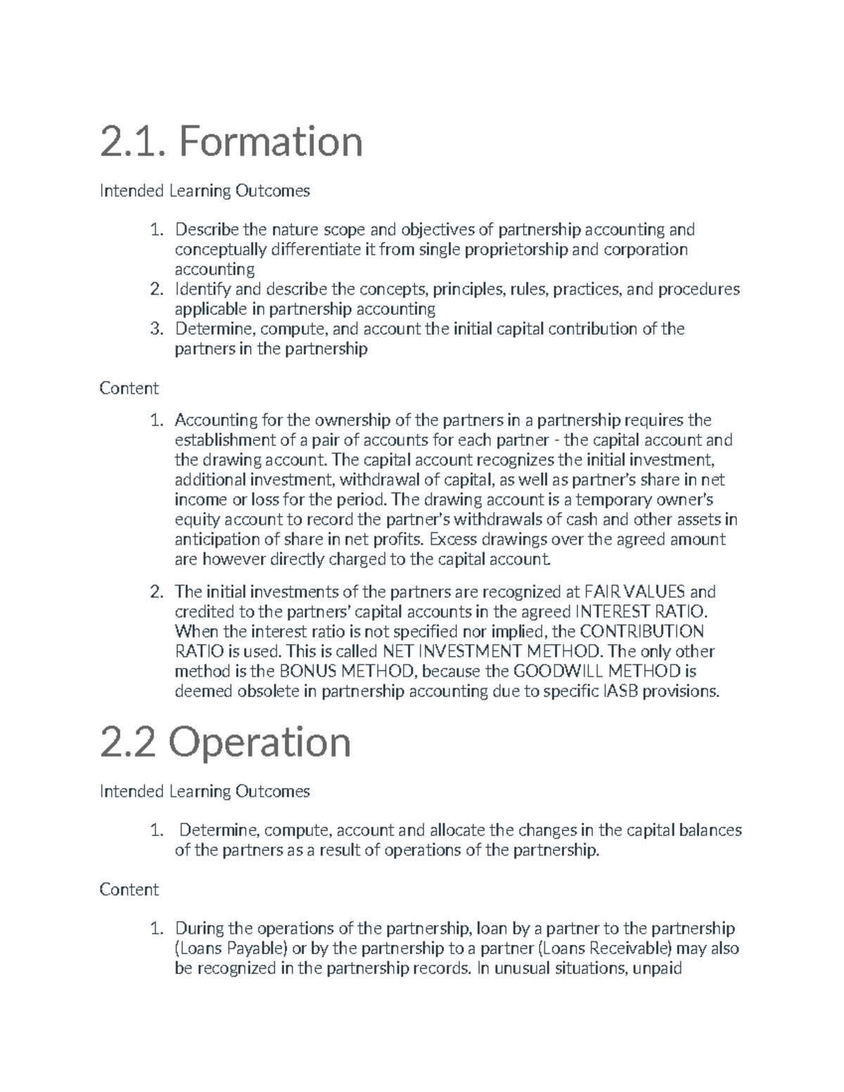 Advance Financial Accounting and Reporting - 2. Formation Intended ...