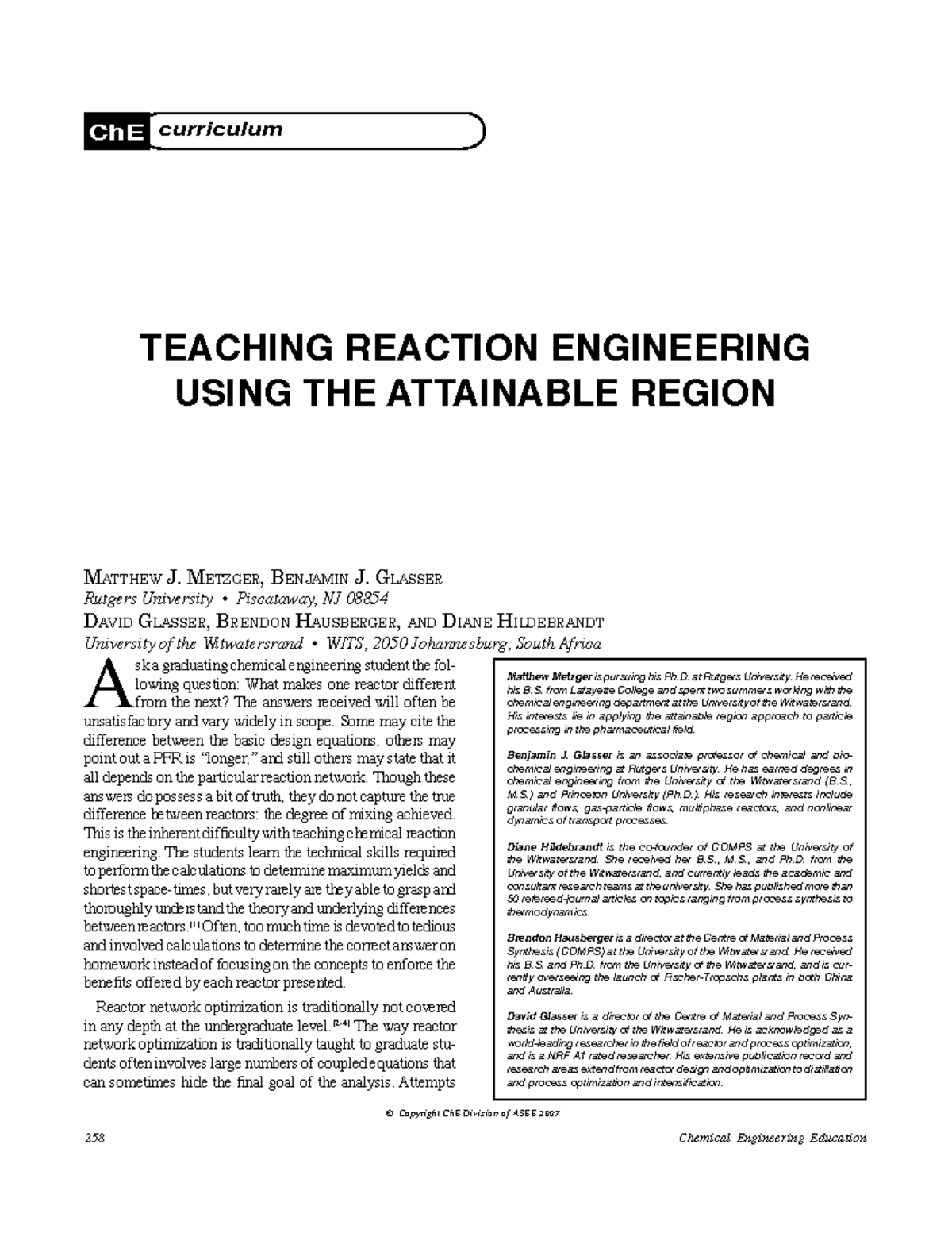 Región alcanzable - asdasdasdasdasd - 258 Chemical Engineering ...