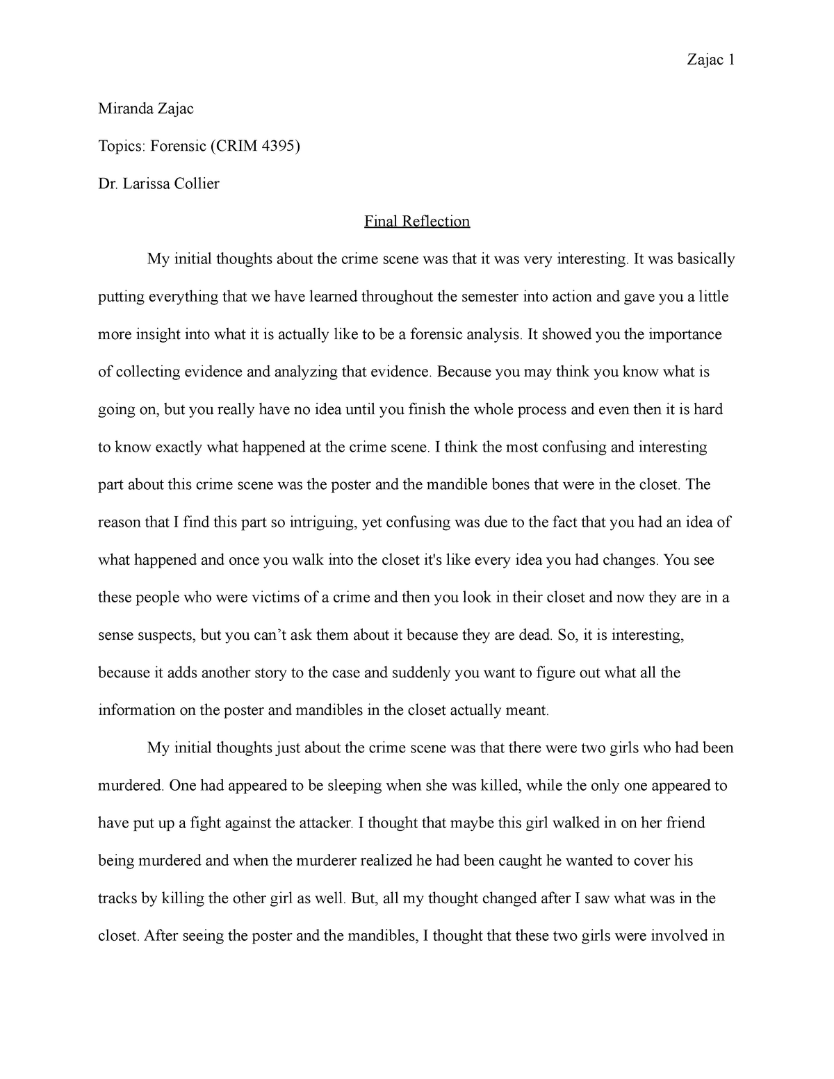 essay about forensic science