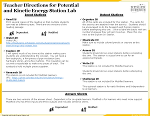 Kinetic Energy And Potential Energy Quiz - Name: Surname: Potential And ...