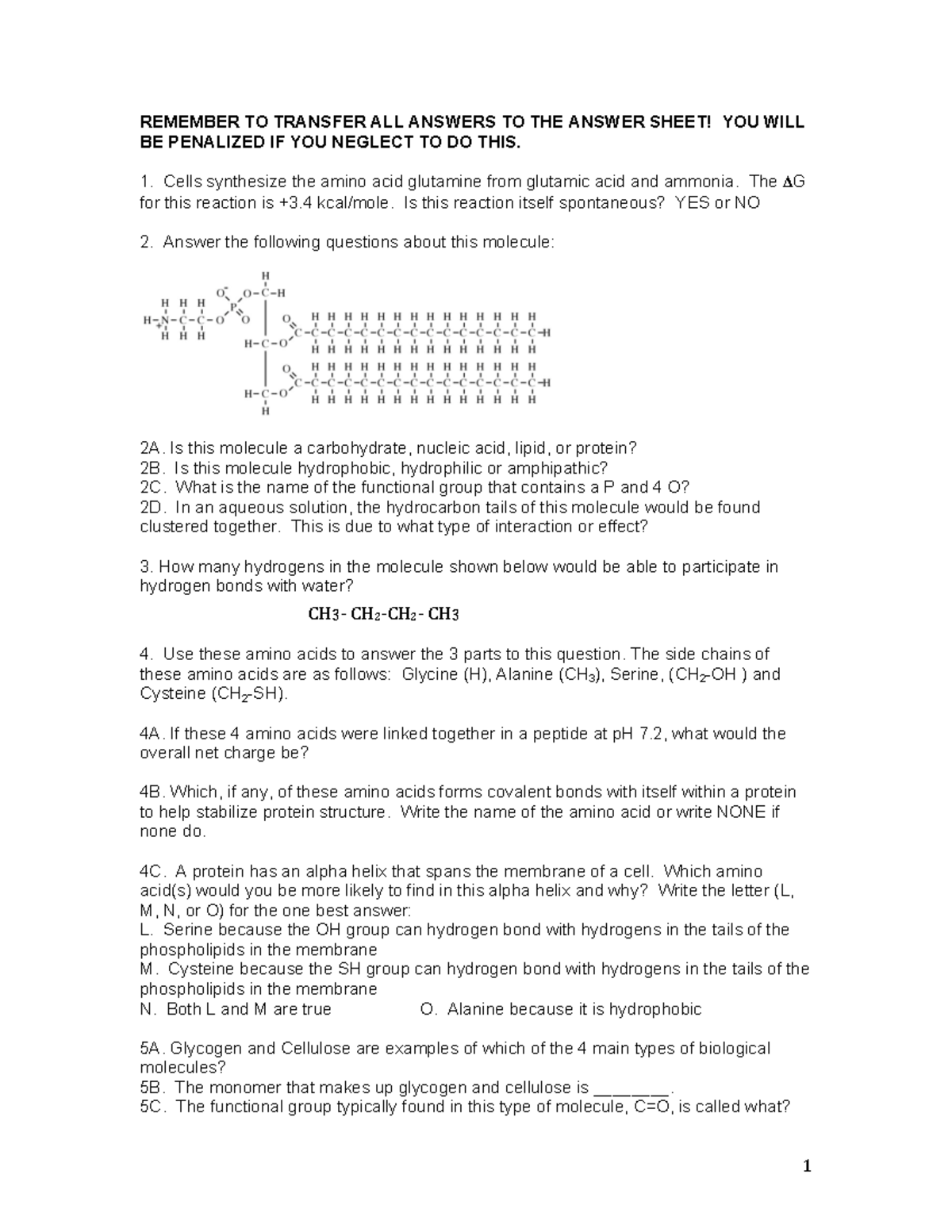 Practice exam questions both midterms - REMEMBER TO TRANSFER ALL ...