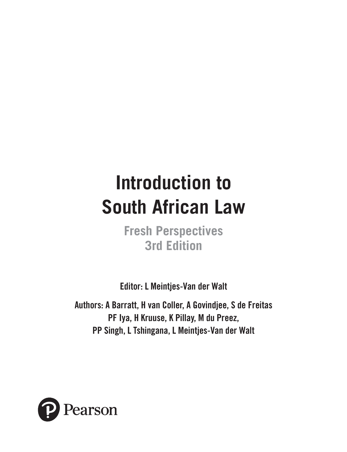 Introduction To South African Law Sample Chapter - Editor: L Meintjes ...