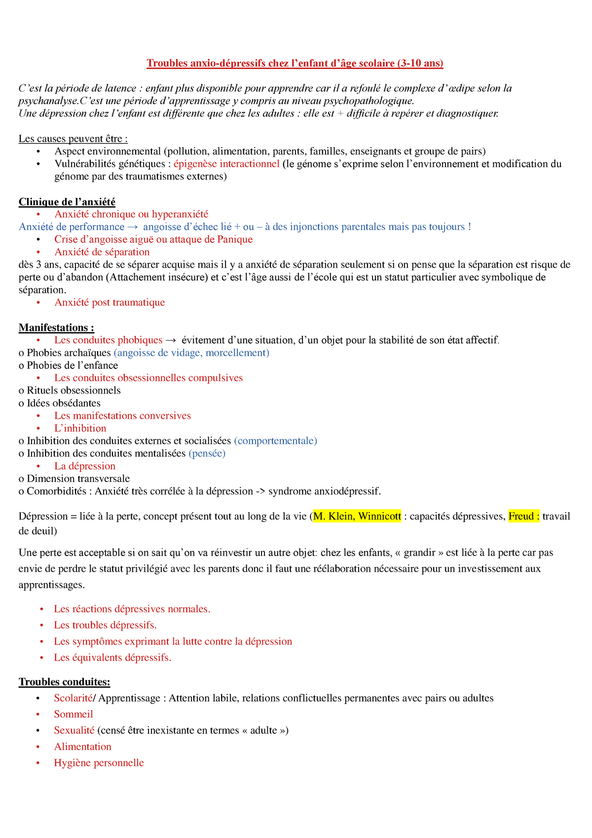 FDR Enfant Et Adolecent - Troubles Anxio-dépressifs Chez L’enfant D’âge ...