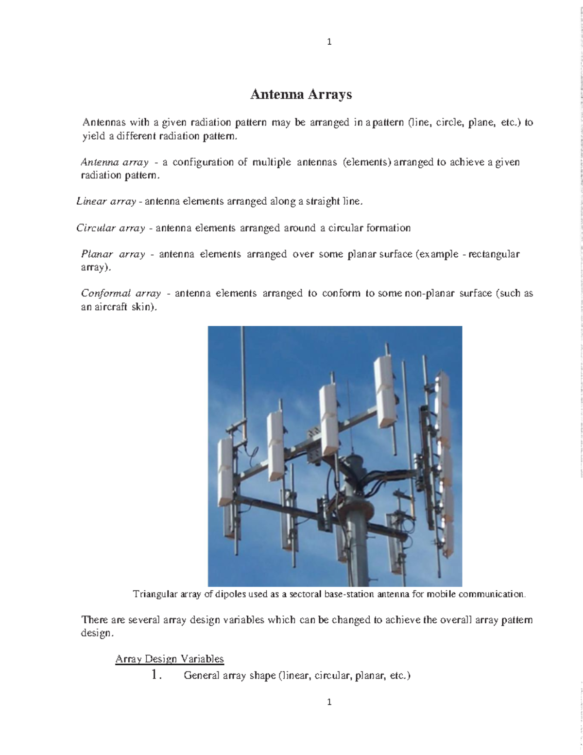Antenna Arrays notes - Antenna Arrays Antennas with a given radiation ...
