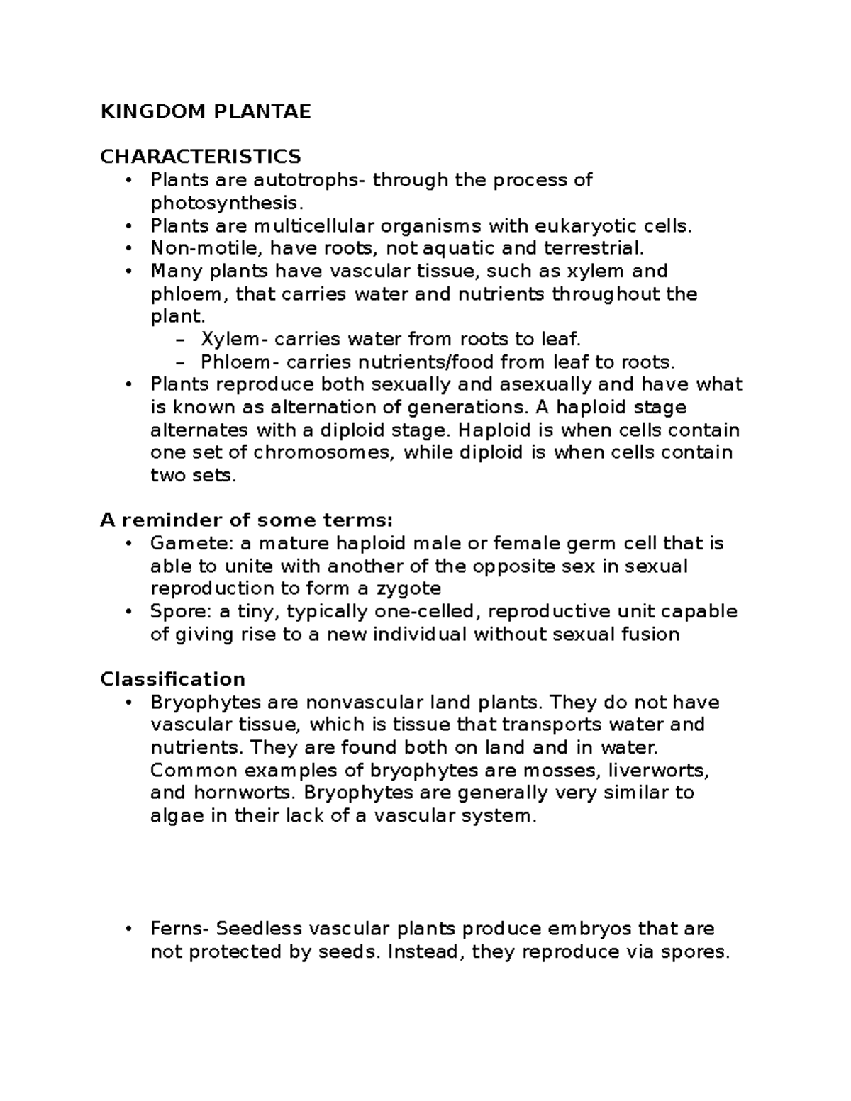 Kingdom- Plantae BIOLOGY - KINGDOM PLANTAE CHARACTERISTICS Plants Are ...