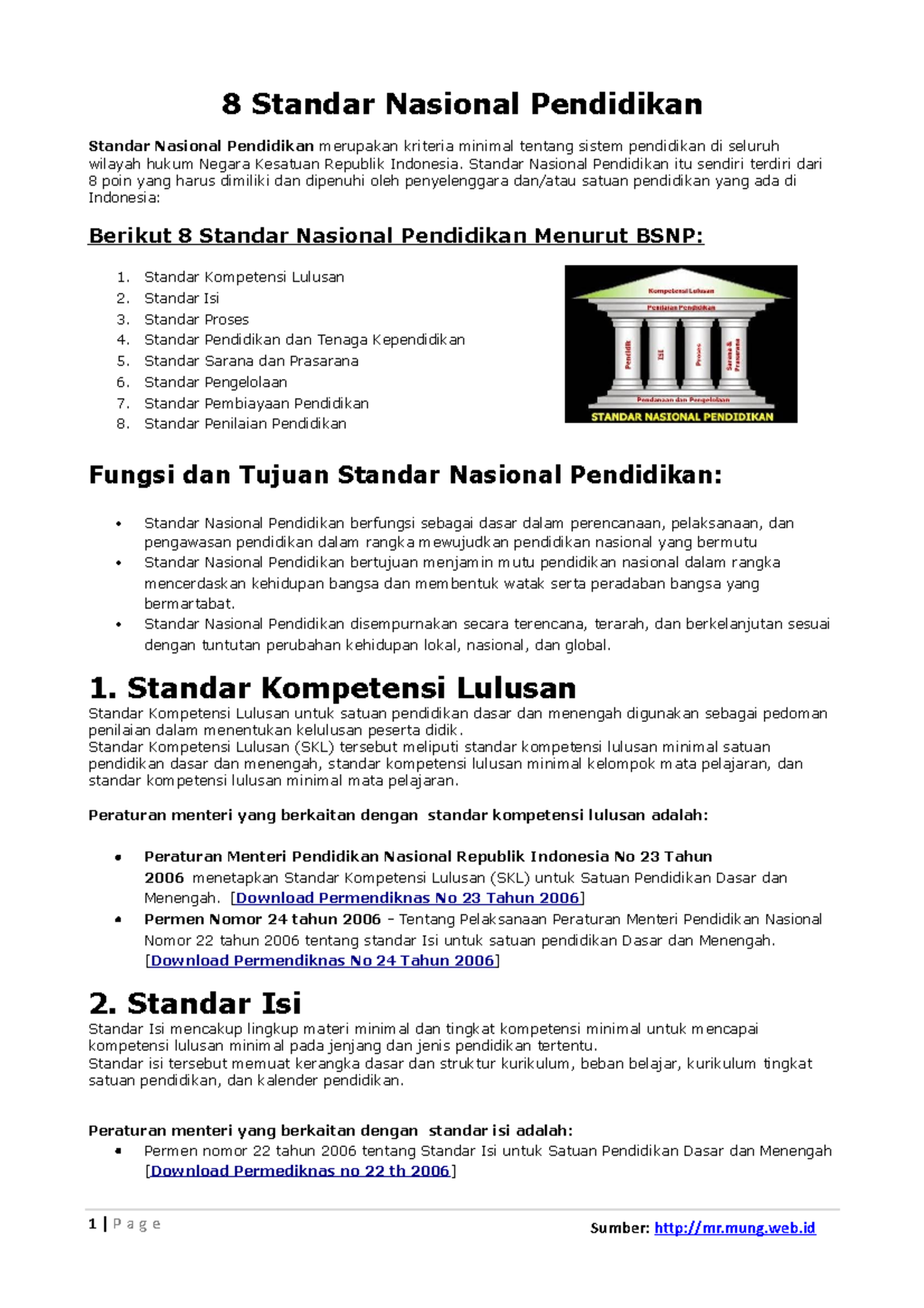 Standar-nasional-pendidikan - 1 | P A G E Sumber: Mr.mung.web 8 Standar ...