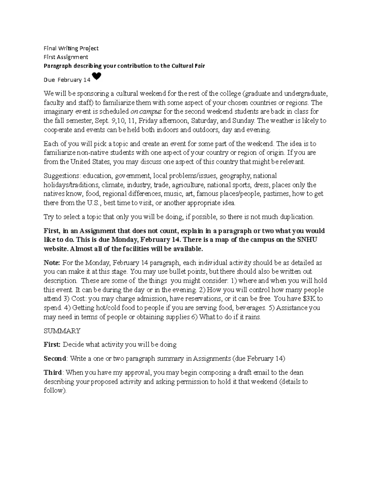 Final Writing Assignment Paragraph Spring 2022 - Final Writing Project ...