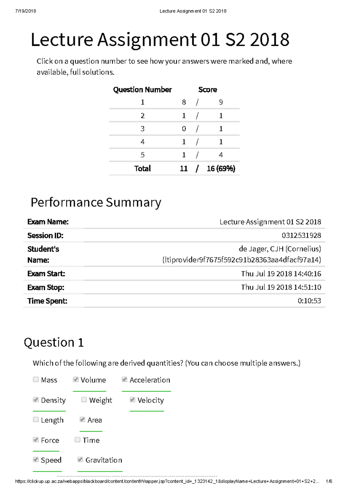 Lecture Assignment 01 S2 2018 – Blackboard Learn - Mass Volume ...